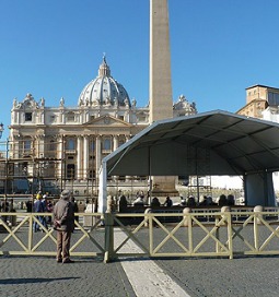 Construction is underway on this year's Vatican nativity set.