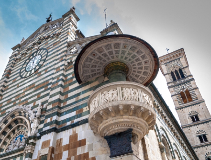 Duomo the Cathedral of Prato in Tuscany, Italy.
