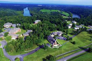 An aerial view of the Christendom College campus.
