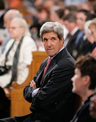 Sen. John Kerry at the Basilica of the National Shrine of the Immaculate Conception.