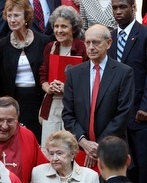Stephen Breyer (red tie) at this month's Red Mass in Washington.