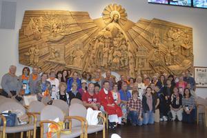 ALMOST HOME. St. Pius pilgrimage group at the St. Thérèse shrine in Illinois.