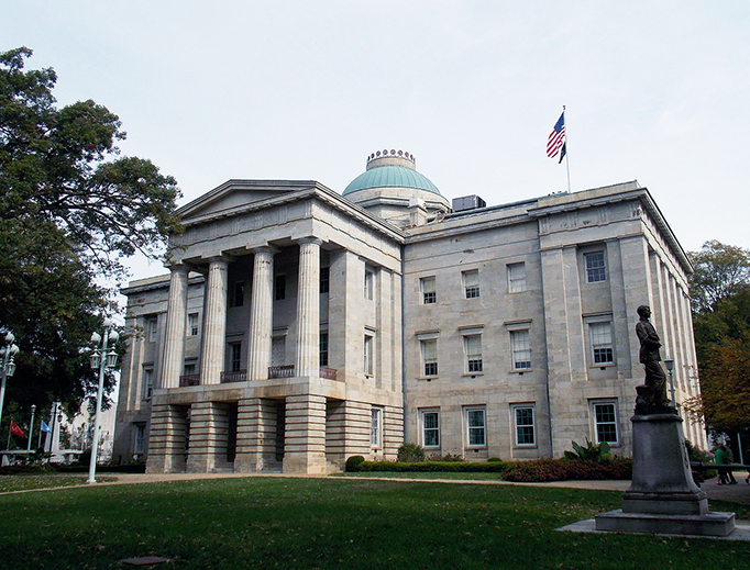 The North Carolina State Capitol in Raleigh, North Carolina.

