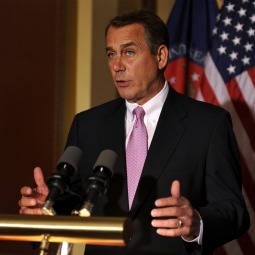 House Speaker John Boehner (R-OH) make remarks to the media as Congressional negotiations continue in an attempt to break an impasse in funding the federal budget through the end of the fiscal year to avoid a government shutdown, on Capitol Hill, Washington April 8. With a government shutdown looming in hours, the White House and Congress worked furiously on Friday to reach a U.S. budget deadlock and prevent a deadlock that would idle hundreds of thousands of workers. 