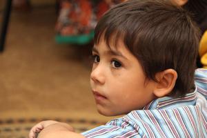 A young Syrian refugee at school in Ramtha, Jordan, on Oct. 27, 2014. 