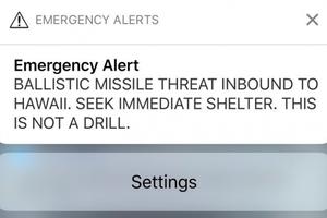 A screenshot of the false alert