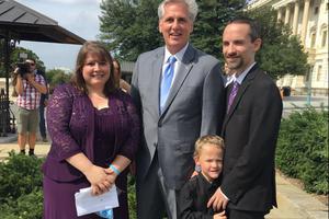 House Majority Leader Kevin McCarthy (c) with Danielle and Clayton Pickering, and their son Micah, from Iowa City, Iowa. Micah was born prematurely at 20 weeks. The House passed the Pain-Capable Unborn Child Protection Act Oct. 3, which would ban most abortions after 20-weeks gestation.