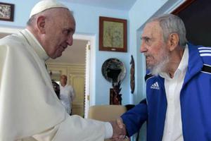Pope Francis and Fidel Castro during their private meeting on Sept. 20, 2015, in Havana, Cuba.

