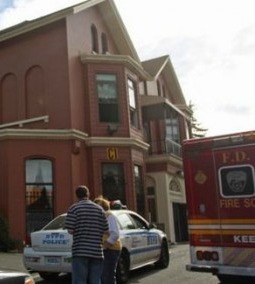 The convent-turned-crime scene, where a nun had to leap from the second floor to escape the flames.