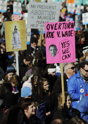 Pro-life marchers appeal to President Obama.
