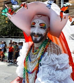 An L.A. LGBT Pride parade. A Calif. LGBT group is suing Maine Catholics.