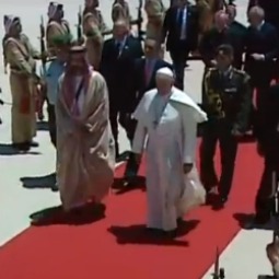 Pope Francis arrives in Amman, Jordan, on May 24.