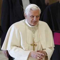 Pope Benedict XVI arrives to lead his general audience in Paul VI hall at the Vatican Feb. 2.