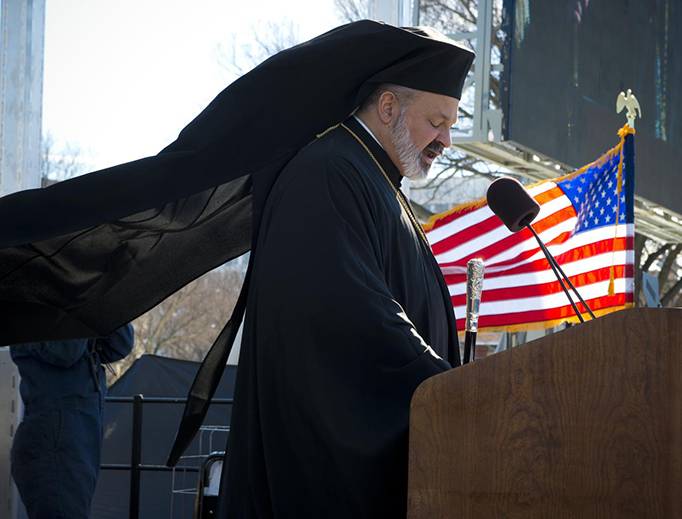 A speaker addresses the crowd at the March for Life in Washington, D.C., Jan. 22, 2014.