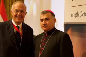 Supreme Knight Carl Anderson with Chaldean Archbishop Bashar Warda of Erbil.
