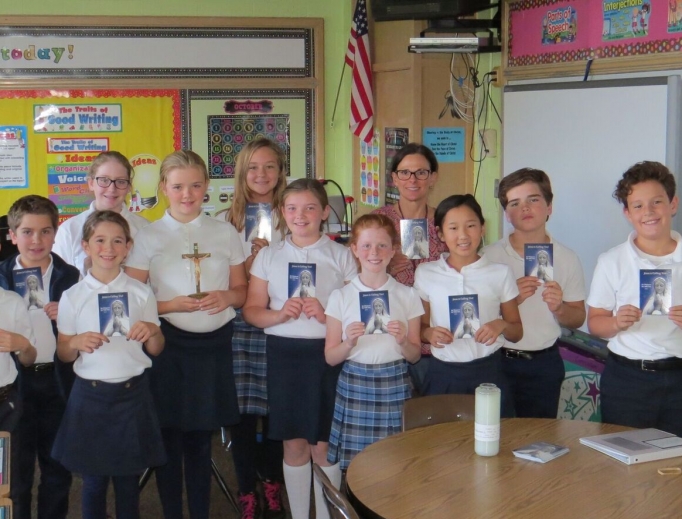 Lisa Tuszkiewicz’s fifth-grade class at Holy Name of Jesus School in Medina, Minnesota, has been praying for vocations. 