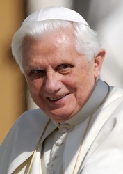 The Pope smiles today during his weekly audience.