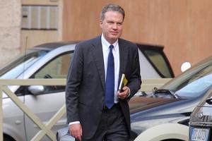 Former Holy See Press Office Director, Greg Burke, arriving at the Youth Synod, Oct. 15, 2018. 
