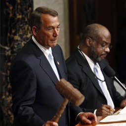 UPHOLDING THE LAW. U.S. House Speaker John Boehner presides over the 112th U.S Congress.