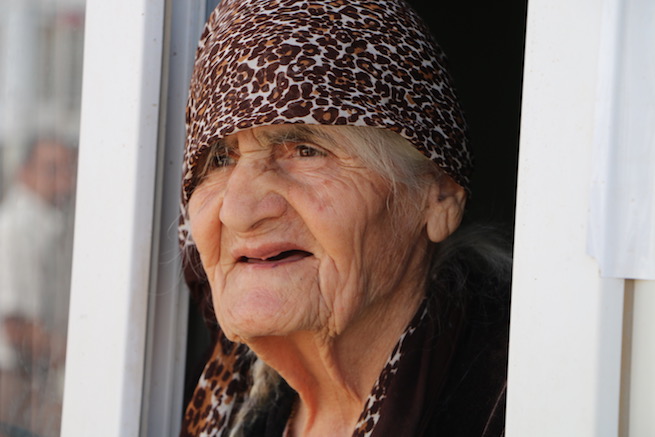 A woman refugee at the Dawudiya Refugee Camp near Duhok, northern Iraq.