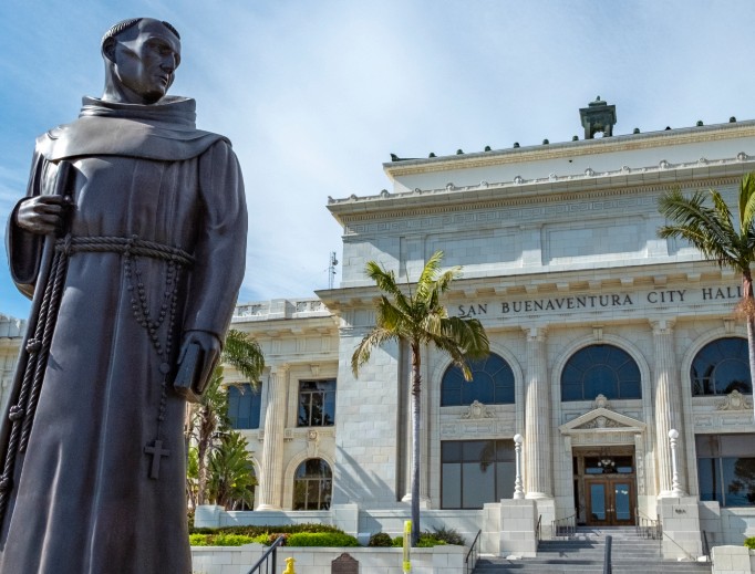 Statue of St. Junipero Serra at the Ventura (California) City Hall