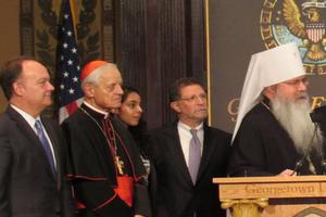 Cardinal Donald Wuerl and Metropolitan Tikhon, primate of the Orthodox Church in America, were among the leaders at an interfaith prayer service Dec. 16 at Georgetown University.