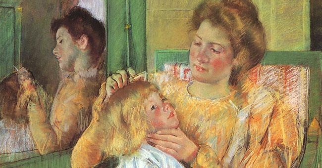 Mary Cassatt (1844–1926), “Mother Combing Child's Hair”