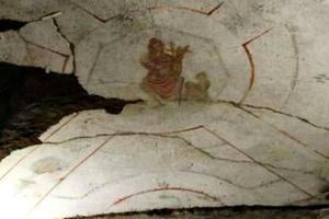 The image of Orpheus in the Catacomb of St. Callixtus in Rome The image of Orpheus in the Catacomb of St. Callixtus in Rome