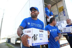 Members of the Knights of Columbus help to deliver supplies to the Casa del Migrante in Ciudad Juarez, Mexico. 