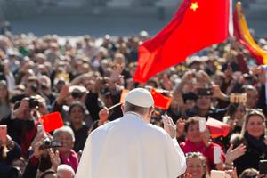 Pope Francis at the general audience with pilgrims from China in St. Peter's Square on March 15, 2017.