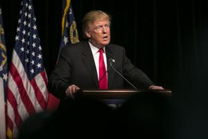 President Donald Trump speaks during a rally in Atlanta, Georgia on May 9, 2019.