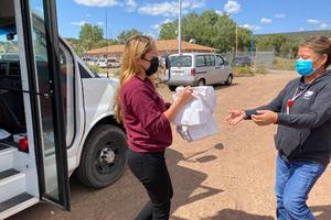 St. Michael’s Indian School employees have worked to provide food support to Native families traveling to distribution centers.