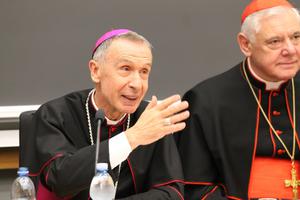Archbishop Luis Ladaria at a book presentation at the Pontifical Gregorian University in Rome, Nov. 27, 2014.