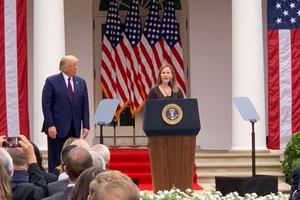 Amy Coney Barrett speaks as she accepts President Trump's nomination to the Supreme Court on September 26, 2020. Amy Coney Barrett speaks as she accepts President Trump's nomination to the Supreme Court on September 26, 2020.