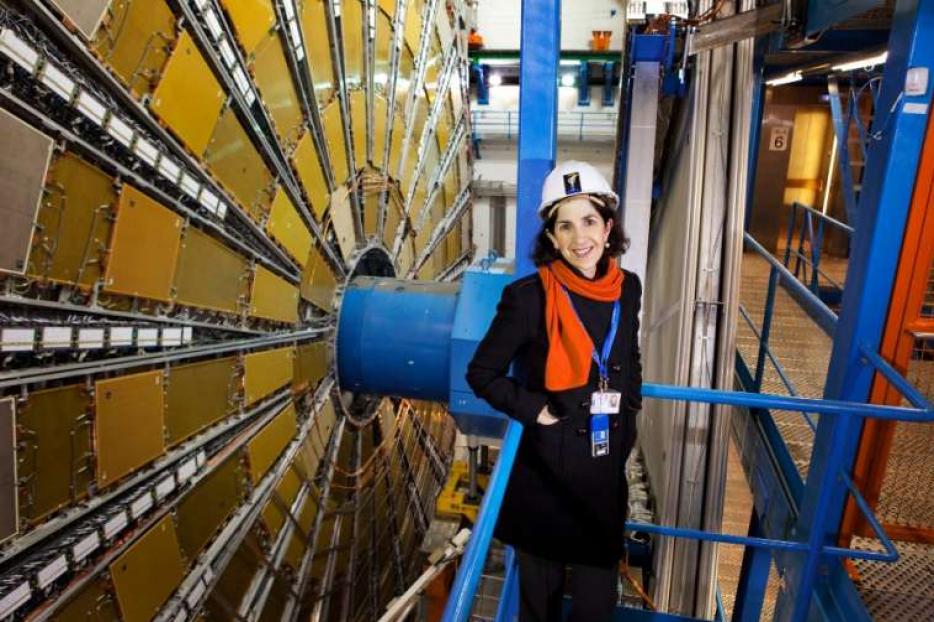 Fabiola Gianotti at the Large Hadron Collider, the world’s largest particle accelerator, beneath the France-Switzerland border.