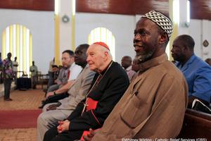 Cardinal Theodore McCarrick met with religious leaders in the CAR to discuss possible solutions to end recent violence on April 8, 2014.