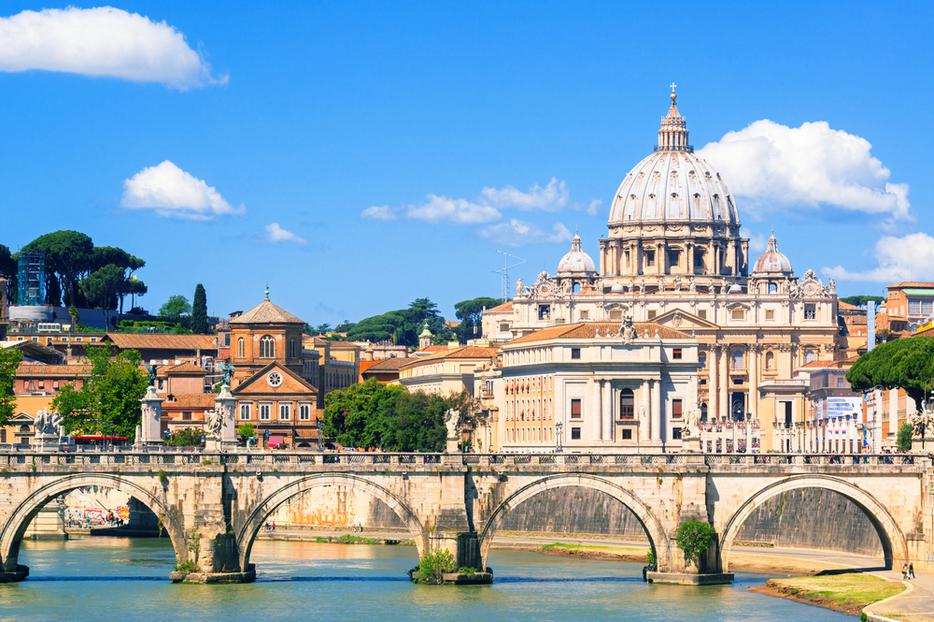 A view of St. Peter's Basilica in Vatican City.