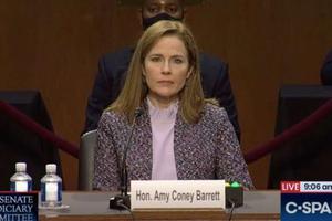 Judge Amy Coney Barrett before the Senate Judiciary Committee, Oct. 14, 2020.