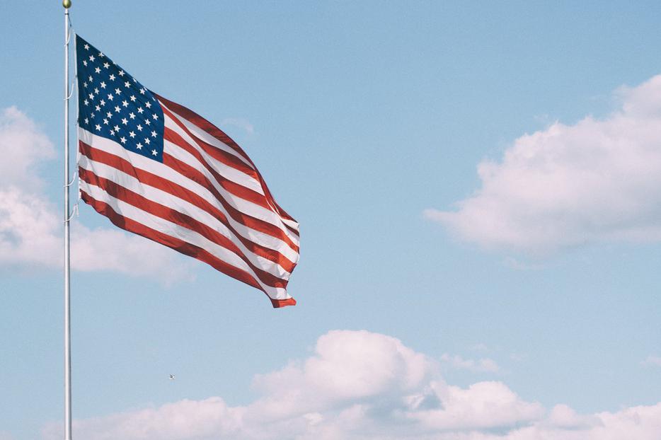 U.S. flag waves in the wind. Election Day 2020 draws near.