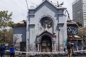Church of the Assumption in Santiago, Chile, after an arson attack Oct. 18.