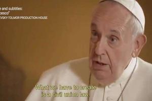 Pope Francis speaking about civil unions during a documentary.