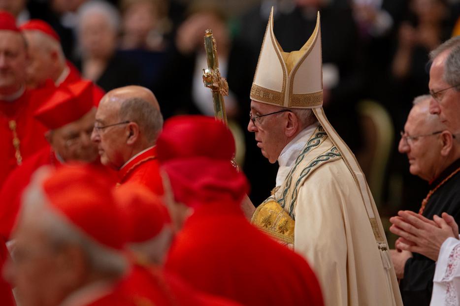 Pope Francis during the Ordinary Public Consistory for the Creation of New Cardinals in St. Peter’s Basilica on June 28, 2018.