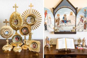 Lisa and Kevin Cotter are blessed to have been given relics of Pope St. John Paul II, St. Anne, St. Maria Goretti, St. Elizabeth Ann Seton, St. Ignatius of Loyola and St. Thérèse, among others.