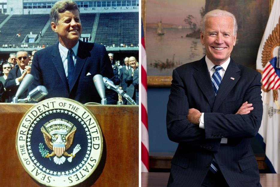 John F. Kennedy (l) and Joe Biden