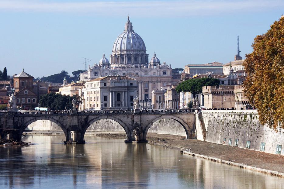 St. Peter's Basilica Near the River Tiber