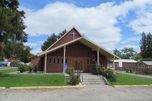 Exterior shot of Sacred Heart Catholic Church in Brewster, Wa.