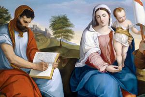 Matthias Ranftl [1804-1854], “Madonna and Child with Mark the Evangelist”