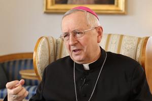 Archbishop Stanislaw Gadecki, the president of the Polish Bishops Conference, in Vatican City during the Synod of Bishops on October 12, 2015.