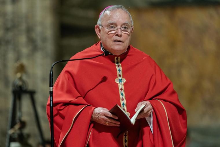 Archbishop Charles Chaput of Philadelphia speaks to members of the United States Conference of Catholic Bishops' Region III who gathered at Basilica of Saint Paul Outside the Walls on Nov. 27, 2019, during their ad Limina  visit.