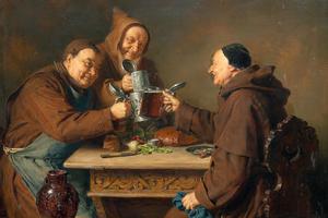 Eduard von Grützner, “Drei Mönche bei der Brotzeit,” 1885
